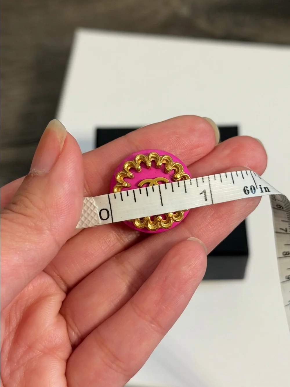 CHANEL Vintage Pink CC Gold Accent Clip On Stud Earrings